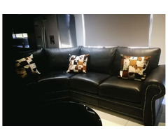 Leather lounge suite